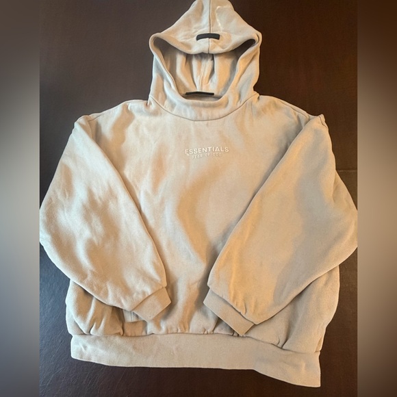 FEAR OF GOD ESSENTIALS KHAKI MENS SMALL HOODIE - Picture 2 of 11